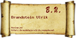 Brandstein Ulrik névjegykártya